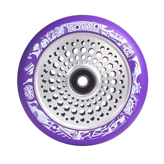 Колесо Tokyo Fuss Dorikin 110 мм., Фиолетовое с хромом. Dorikin-wheel-purple-silver - фото 8373