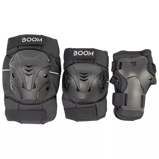 Комплект защиты Boom PLUS 3 в 1 для скейтборда M boom-classic-plus-tripleset-black-m - фото 9947