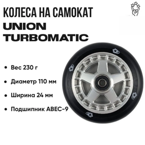 Колесо Union Turbomatic 110 мм., Хром. Unionwheel-turbo110mmchrome