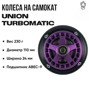 Колесо Union Turbomatic 110 мм., Фиолетовое. Unionwheel-turbo110mmPurple