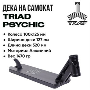 Дека Triad Psychic 520 мм., Чёрная. deck-triad-520-bl